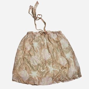 boho hippie paisley floral silk blend bubble halter top